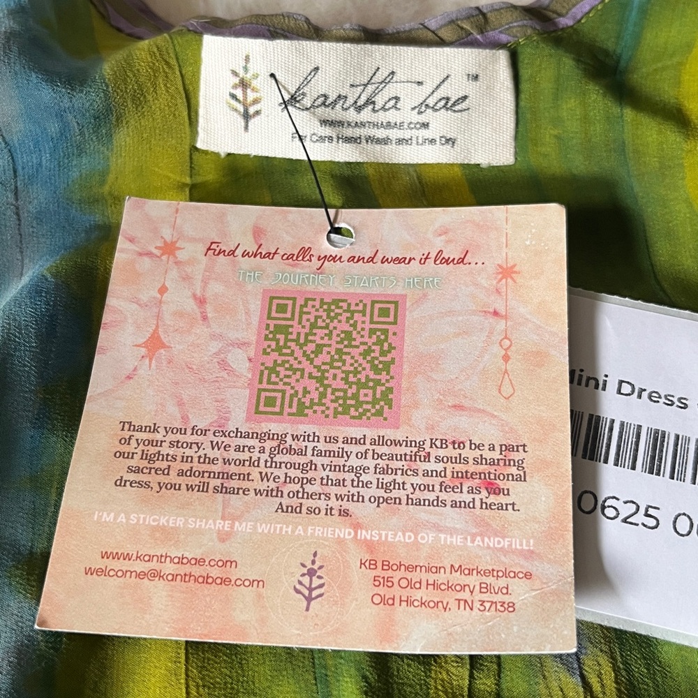 KANTHA BAE SILK Moonchild Mini Dress Reversible Free Size - Picture 10 of 14